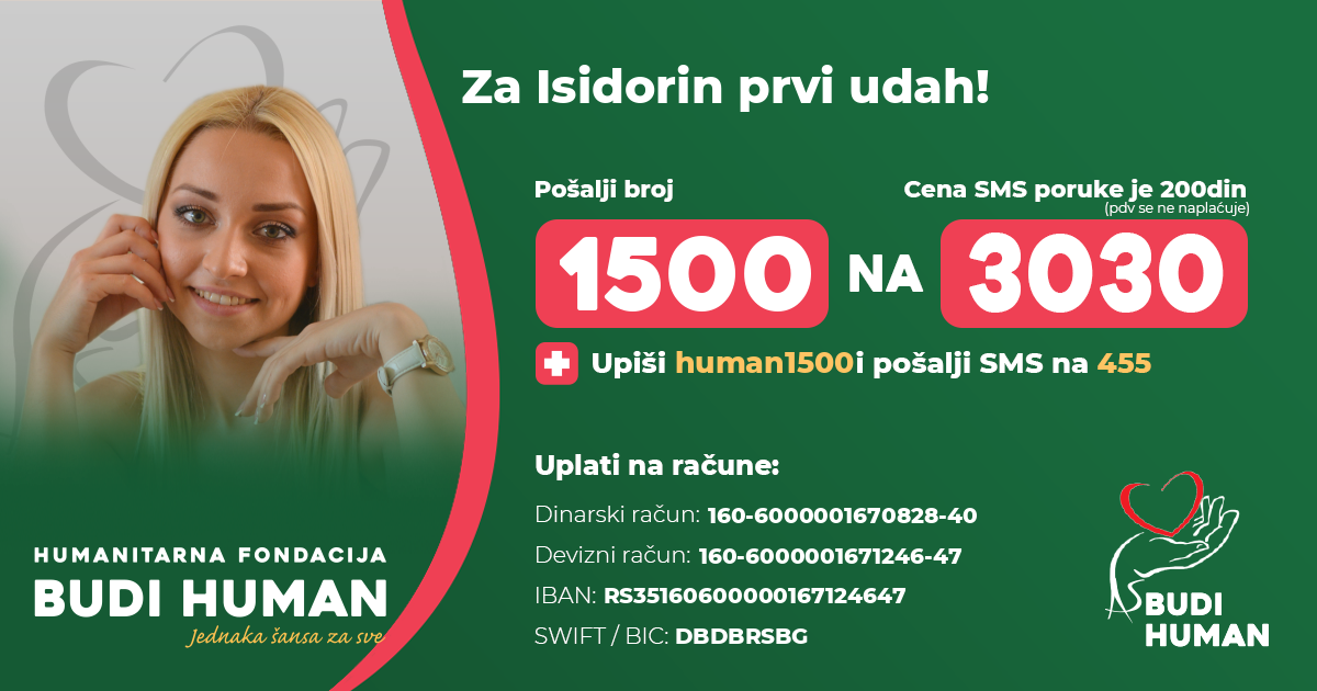 Pomozimo Isidori (25) da ode na lečenje!