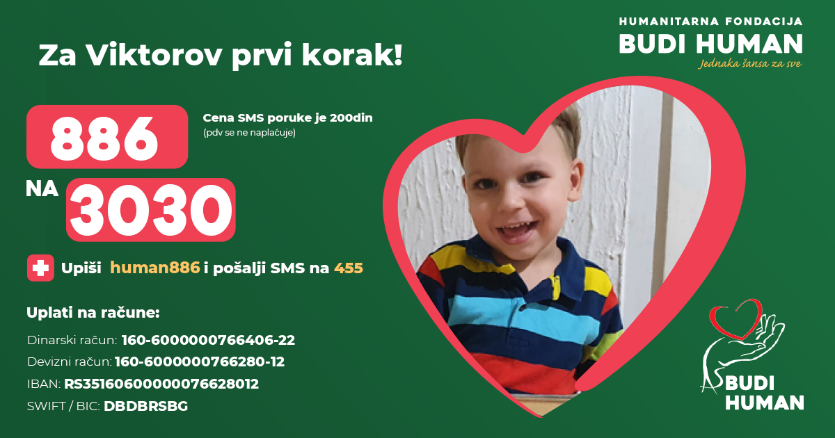 Pomozimo malom Viktoru (6) da prohoda!