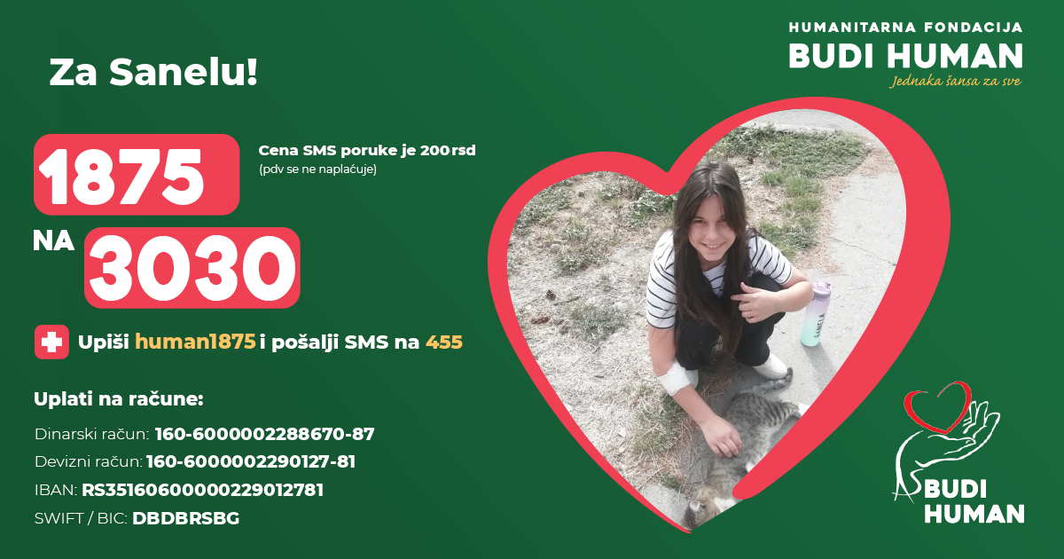 Sutra humanitarni bazar za Sanelu Sabo