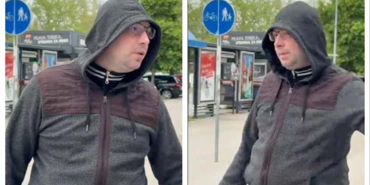 Ovaj hoće da bude poznat! Učinimo mu: Pogledajte kako blokader vređa naprednjake na štandu kod Limana (VIDEO)