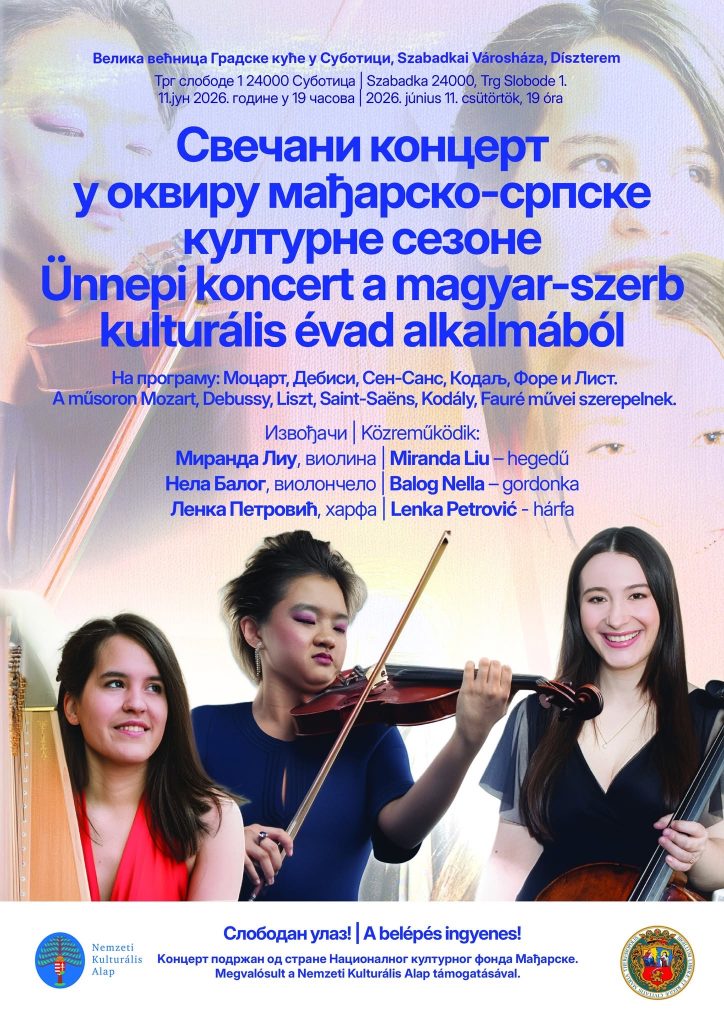 Trio violine, violončela i harfe u subotičkoj Gradskoj kući