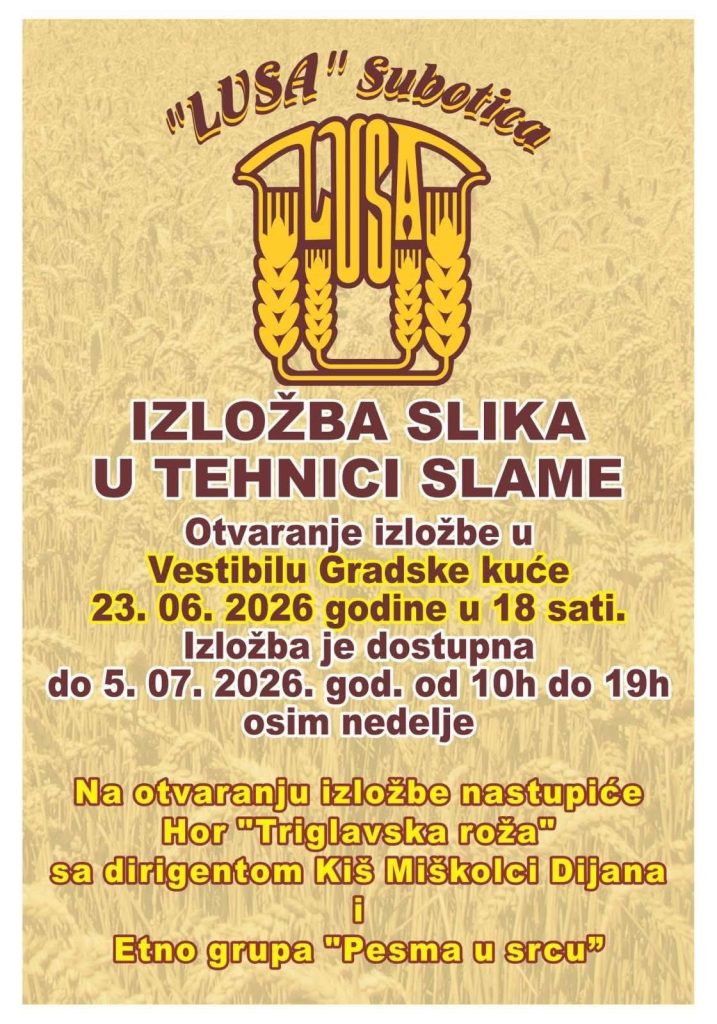 Umetnost od zlata: Izložba slika u tehnici slame u subotičkoj Gradskoj kući