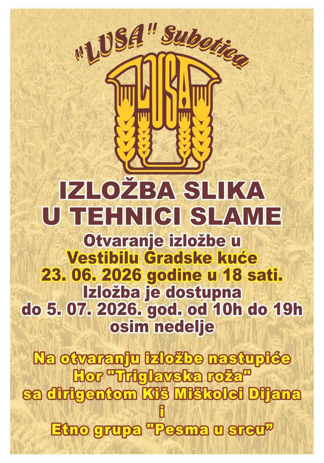 Umetnost od zlata: Izložba slika u tehnici slame u subotičkoj Gradskoj kući