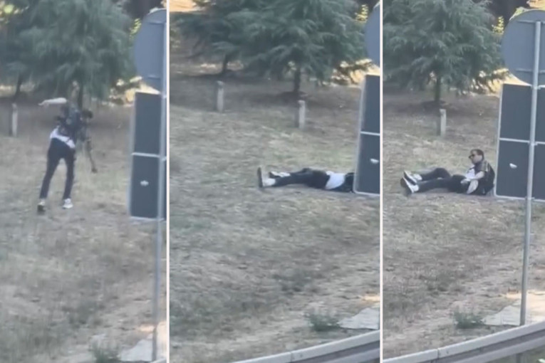 Žestoka tuča u srcu Beograda! Blokader se potukao sa... travom?! (VIDEO)