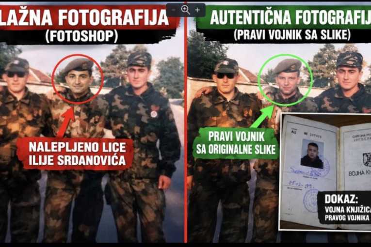 Lažnom fotografijom od Srdanovića prave „patriotu“: Podvala razotkrivena, reagovao i čovek koji poznaje pravog vojnika sa slike