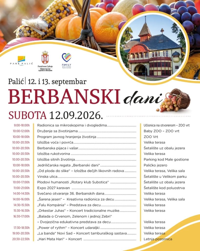 Exspo karavan na Berbanskim danima na Paliću: 36. izdanje tradicionalne manifestacije 12. i 13. septembra
