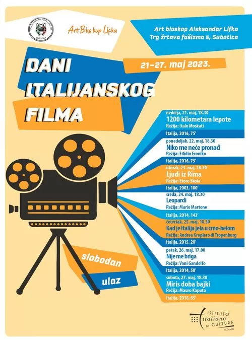 Dani italijanskog filma od 21. maja u Art bioskopu &bdquo;Aleksandar Lifka&ldquo;
