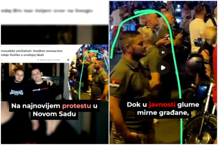 Osuđeni pripadnik „Nacionalnog stroja” na protestu blokadera: Neonacistička prošlost isplivala usred Novog Sada