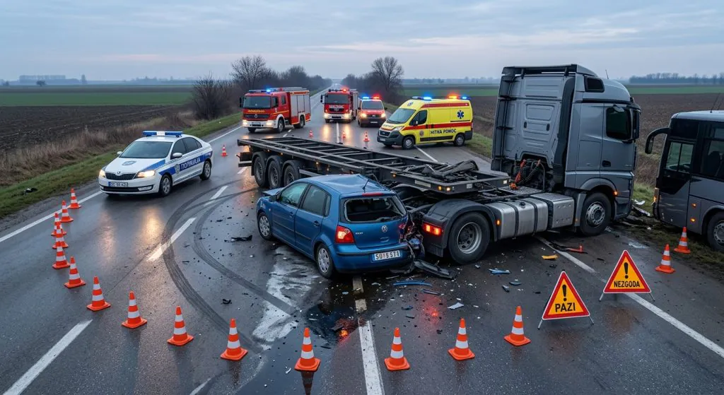 ŽENA POGINULA KOD TAVANKUTA: Preticala autobus, izgubila kontrolu i udarila u kamion