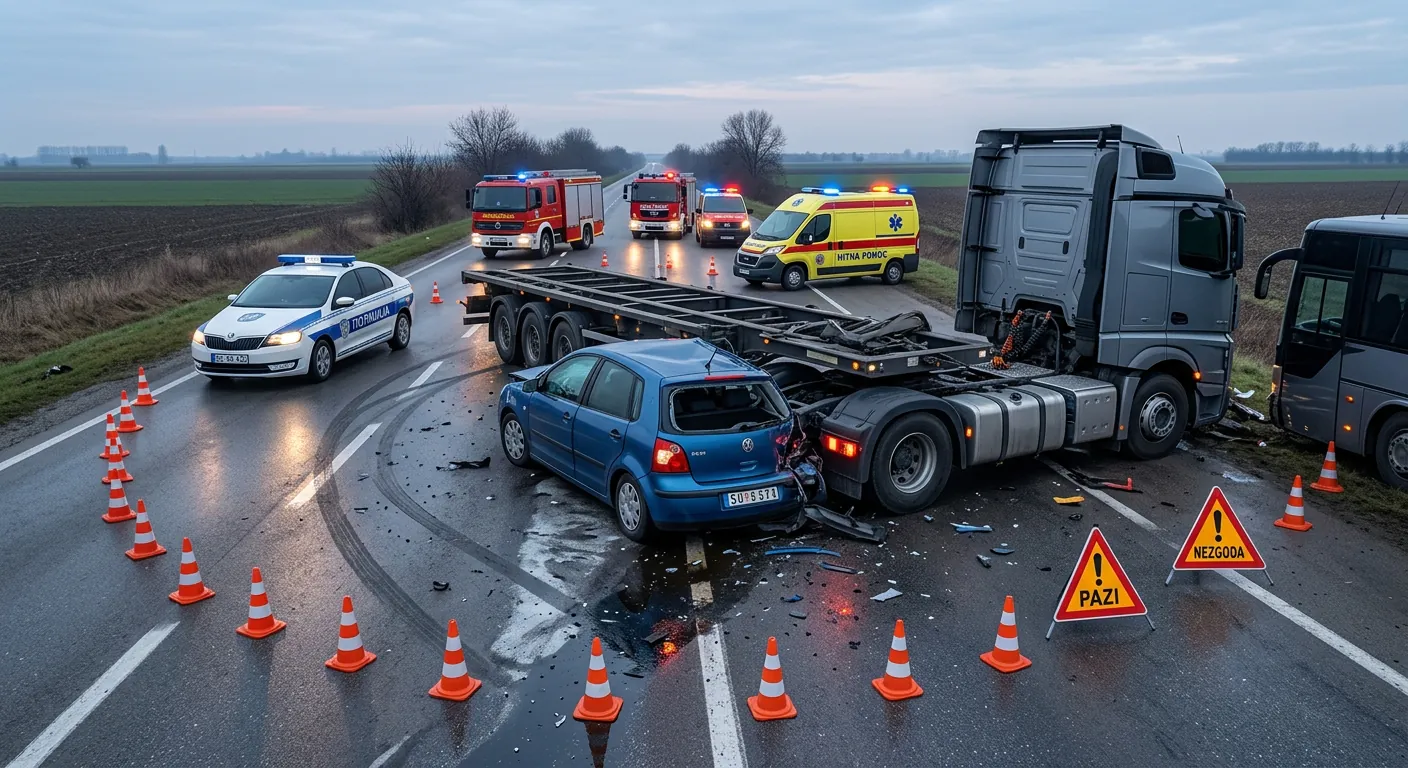 ŽENA POGINULA KOD TAVANKUTA: Preticala autobus, izgubila kontrolu i udarila u kamion