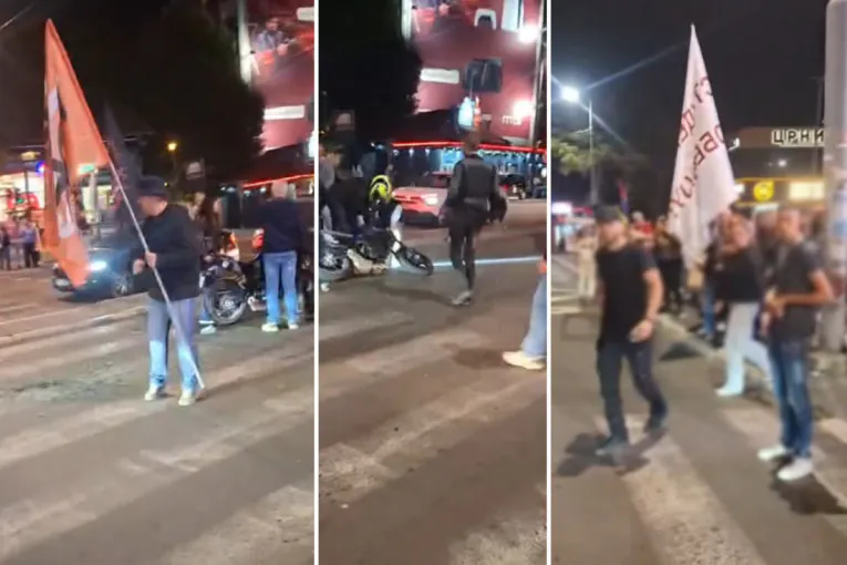 Petnaestak blokadera urla usred Ustaničke! Napali nedužnog čoveka, glavu samo što mu ne otkinuše (VIDEO)